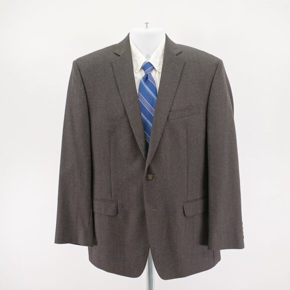 Calvin Klein Brown Black Soft Wool Star Check 2 Button 40S Tagged 40R Sport Coat - Picture 4 of 11